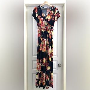 Navy Floral Maxi Dress